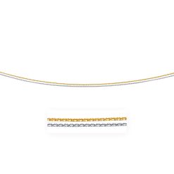 14k Two-Tone Double Strand Cable Pendant Chain (1.10 mm)