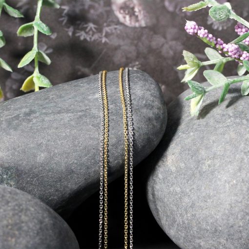 14k Two-Tone Double Strand Cable Pendant Chain (1.10 mm) - Image 2