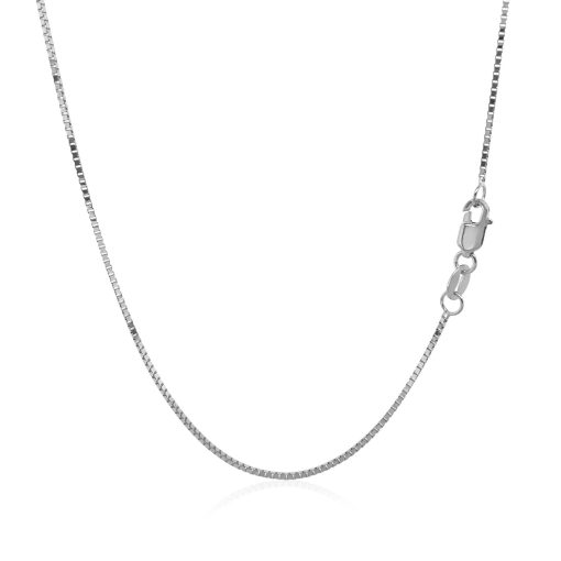 14k White Gold Classic Box Chain (0.75 mm) - Image 3
