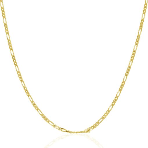 14k Yellow Gold Solid Figaro Chain (1.90 mm) - Image 2