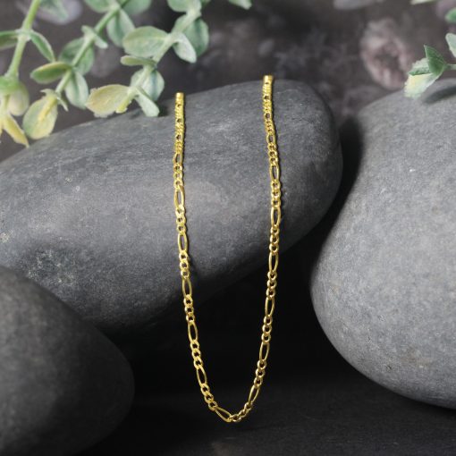 14k Yellow Gold Solid Figaro Chain (1.90 mm) - Image 5