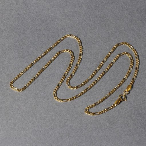 14k Yellow Gold Solid Figaro Chain (1.90 mm) - Image 6