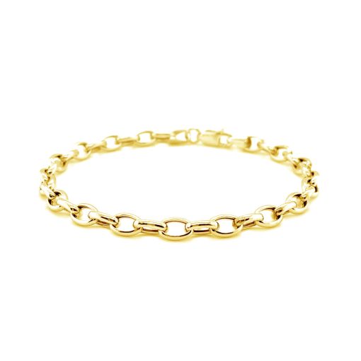 14k Yellow Gold Oval Rolo Bracelet  (4.60 mm) - Image 2