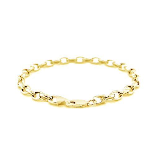 14k Yellow Gold Oval Rolo Bracelet  (4.60 mm) - Image 3