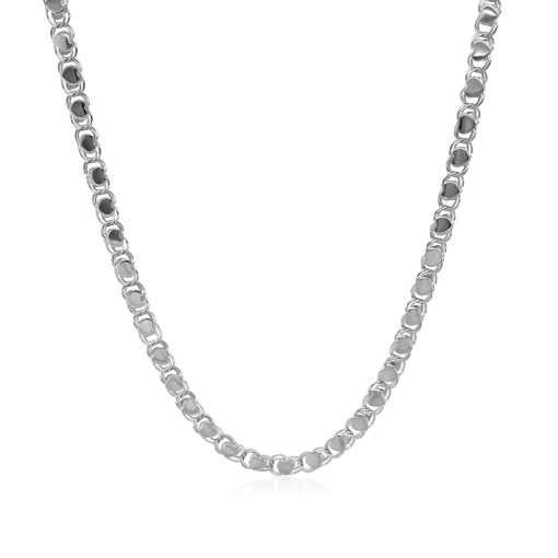 14k White Gold Heart Chain (3.00 mm) - Image 2