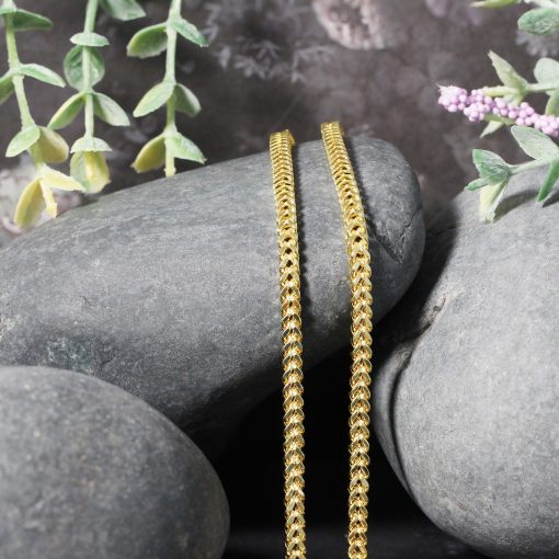 14k Yellow Gold Light Weight Wheat Chain (3.20 mm) - Image 4