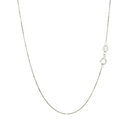 10k White Gold Classic Box Chain (0.60 mm) - Image 3