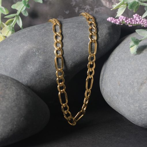 10k Yellow Gold Lite Figaro Chain (5.60 mm) - Image 5