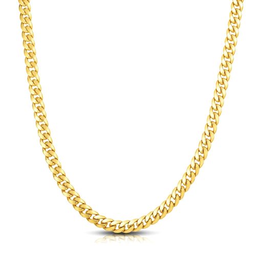 14k Yellow Gold Classic Miami Cuban Solid Chain (7.10 mm) - Image 2