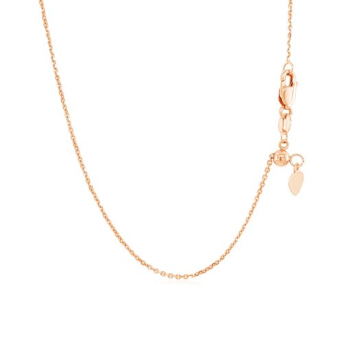 14k Rose Gold Adjustable Cable Chain (1.10 mm) - Image 3