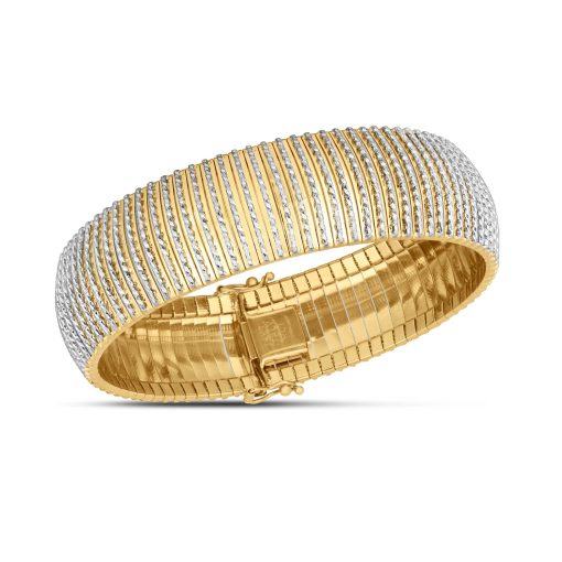14k Yellow Gold Bold Diamante Flex Bracelet (17.10 mm) - Image 2