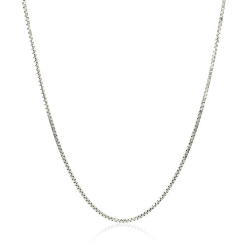 14k White Gold Octagonal Box Chain (1.00 mm) - Image 2