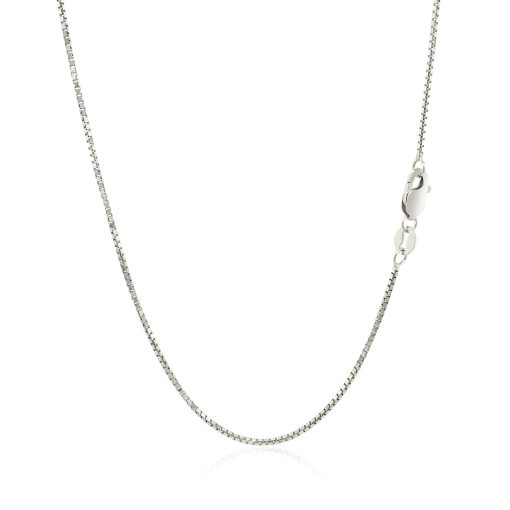 14k White Gold Octagonal Box Chain (1.00 mm) - Image 3
