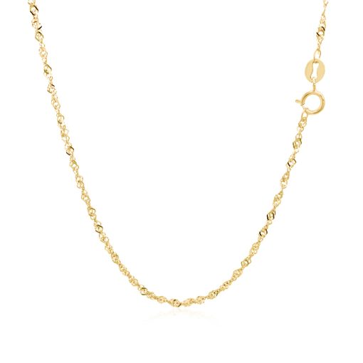 14k Yellow Gold Singapore Chain (1.30 mm) - Image 3