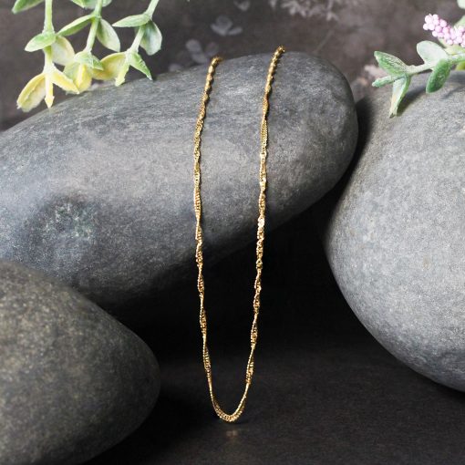 14k Yellow Gold Singapore Chain (1.30 mm) - Image 4