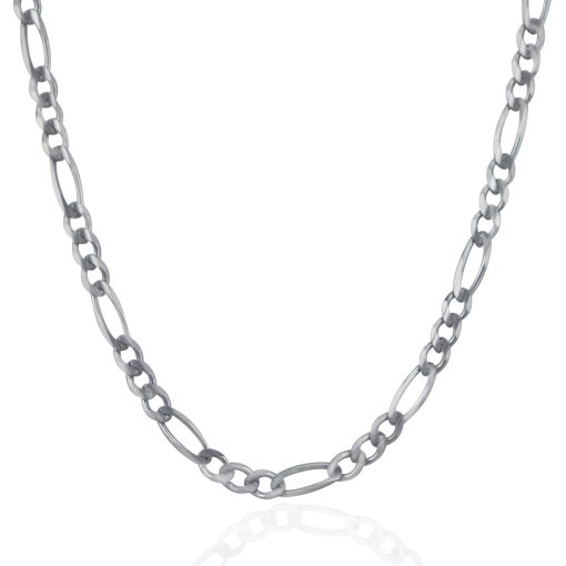 14k White Gold Solid Figaro Chain (4.50 mm) - Image 2