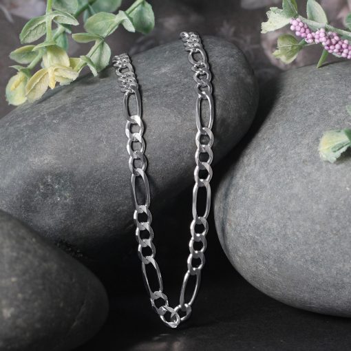 14k White Gold Solid Figaro Chain (4.50 mm) - Image 4