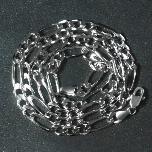 14k White Gold Solid Figaro Chain (4.50 mm) - Image 6