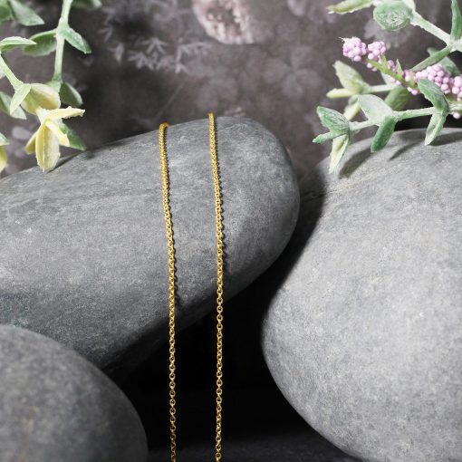 14k Yellow Gold Round Cable Link Chain (1.20 mm) - Image 4
