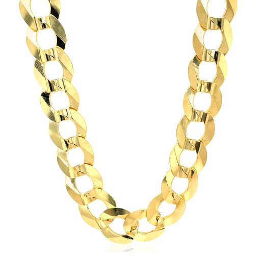 14k Yellow Gold Solid Curb Chain (10.00 mm) - Image 2