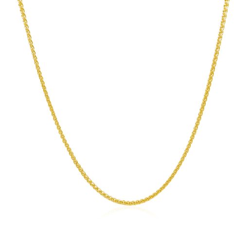 14k Yellow Gold Diamond Cut Round Wheat Chain (1.20 mm) - Image 2
