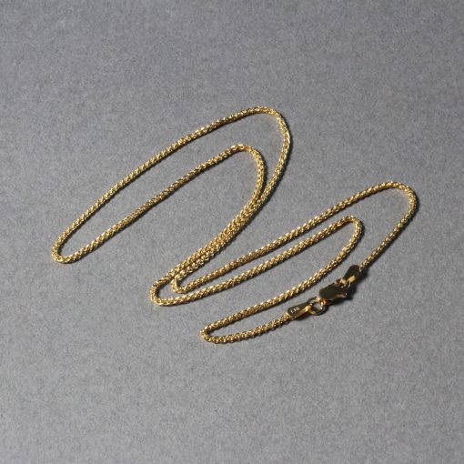 14k Yellow Gold Diamond Cut Round Wheat Chain (1.20 mm) - Image 6