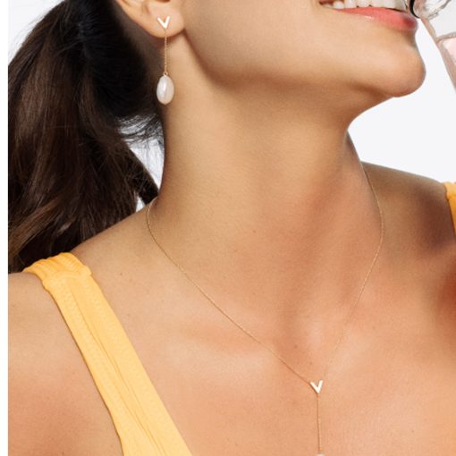 14k Yellow Gold Tesoro Pearl Drop Earrings - Image 2