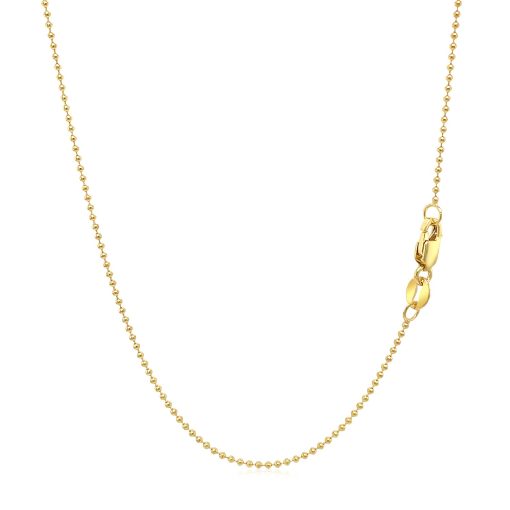 14k Yellow Gold Bead Chain 1.0mm (1.00 mm) - Image 3