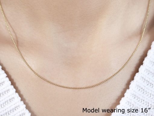 14k Yellow Gold Bead Chain 1.0mm (1.00 mm) - Image 4