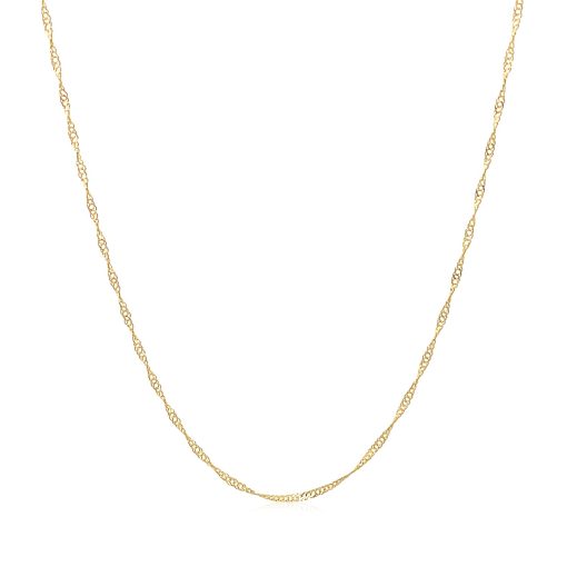 14k Yellow Gold Singapore Chain 0.6mm (0.60 mm) - Image 2