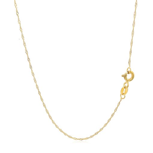 14k Yellow Gold Singapore Chain 0.6mm (0.60 mm) - Image 3