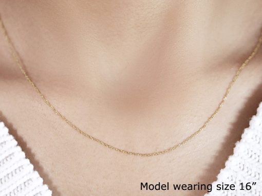 14k Yellow Gold Singapore Chain 0.6mm (0.60 mm) - Image 4