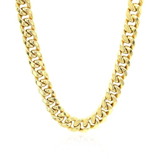 10k Yellow Gold Semi Solid Miami Cuban Chain (7.20 mm) - Image 2