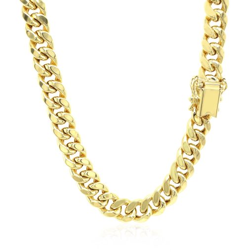 10k Yellow Gold Semi Solid Miami Cuban Chain (7.20 mm) - Image 3