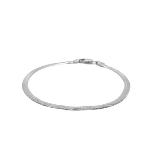 14k White Gold Super Flex Herringbone Bracelet (2.80 mm) - Image 2