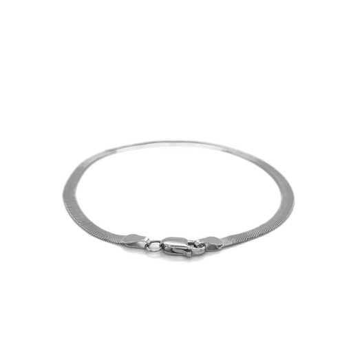 14k White Gold Super Flex Herringbone Bracelet (2.80 mm) - Image 3