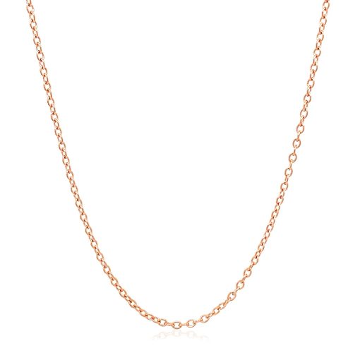 18k Rose Gold Round Oval Link Chain (1.50 mm) - Image 2