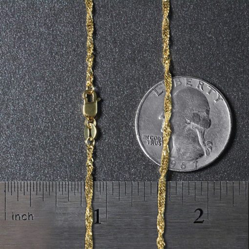 10k Yellow Gold Singapore Chain (1.80 mm) - Image 5