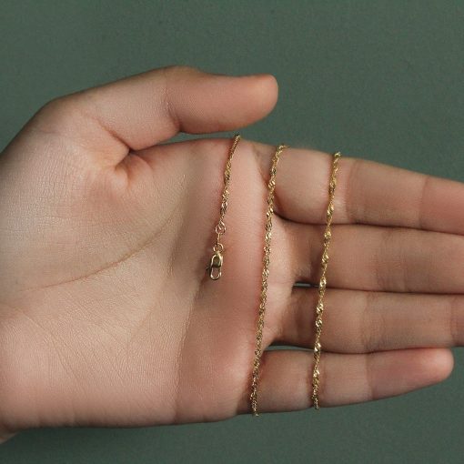 10k Yellow Gold Singapore Chain (1.80 mm) - Image 6