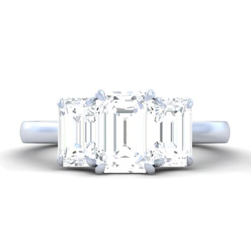 Emerald Lab Grown Diamond Three Stone Ring (1.64 cttw) - Image 2