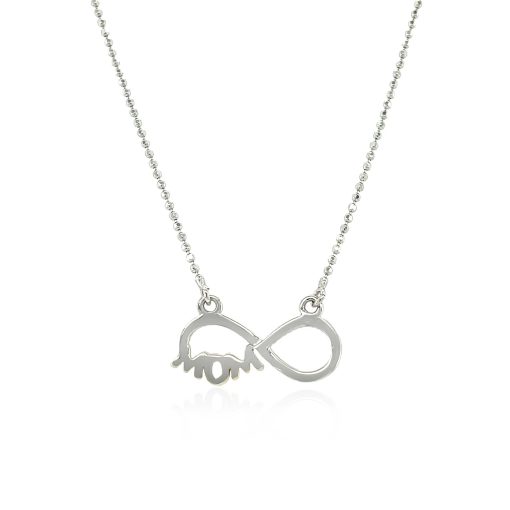 Sterling Silver Two Toned Mom Necklace with Cubic Zirconias - Image 3