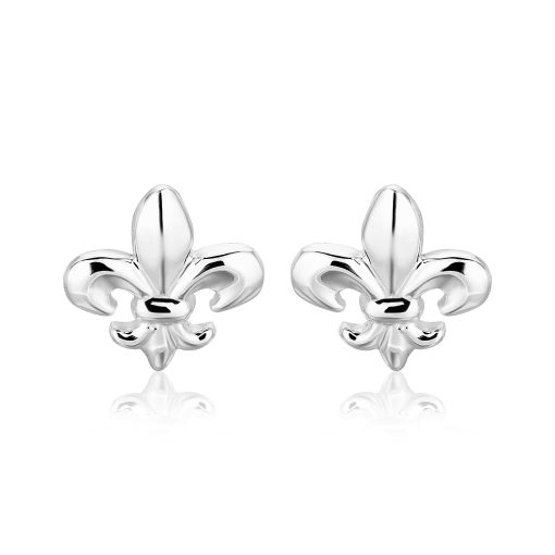 Sterling Silver Fluer De Lis Earrings