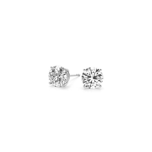 1 1/2 cttw Certified IGI Lab Grown Round Diamond Stud Earrings 14k White Gold (G/VS2) - Image 3