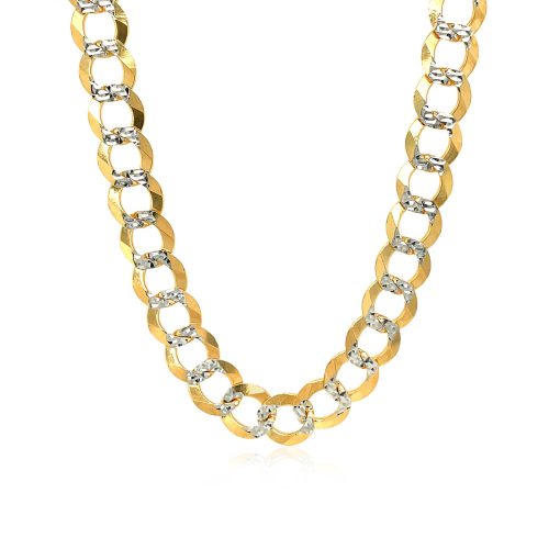 14k Two Tone Gold Pave Curb Chain (8.30 mm) - Image 2