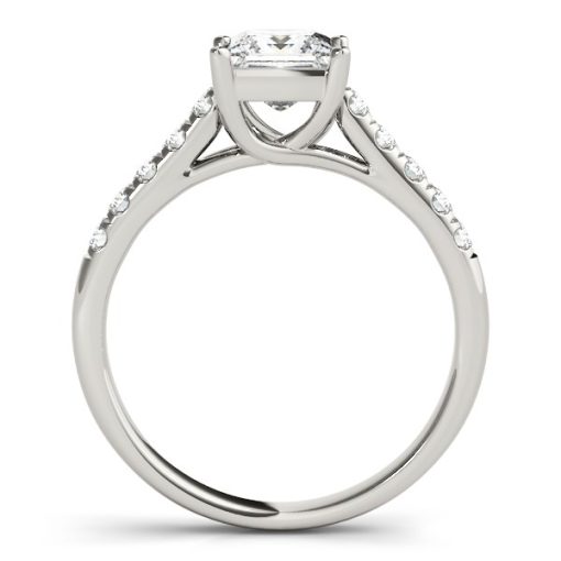 14k White Gold Trellis Set Princess Cut Diamond Engagement Ring (1 1/4 cttw) - Image 2