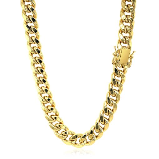 10k Yellow Gold Semi Solid Miami Cuban Chain (9.10 mm) - Image 3