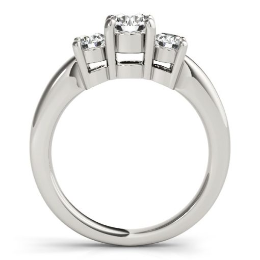 14k White Gold Timeless 3 Stone Round Diamond Engagement Ring (1 cttw) - Image 4