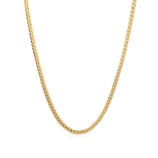 14k Yellow Gold Classic Solid Miami Cuban Chain (3.20 mm) - Image 2