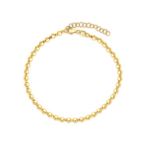 14k Yellow Gold Spaced Bead Bracelet  (3.00 mm) - Image 2