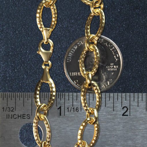 Textured Oval Link Bracelet in 14k Yellow Gold (8.60 mm) - Image 5